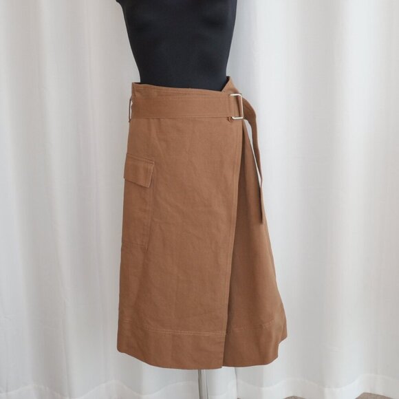 Norse Projects Josie Organic Cotton Twill Asymmetric Midi Skirt Sz 4 - Picture 2 of 10